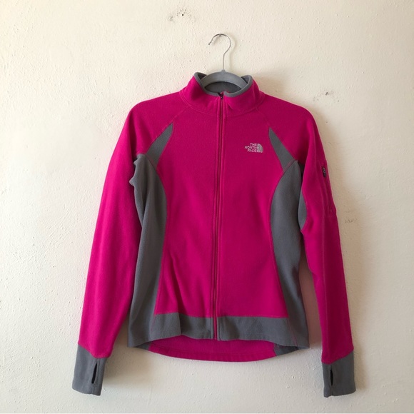 The North Face Fuchsia and Gray Fleece Jacket - Picture 1 of 12
